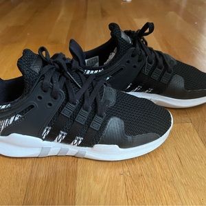 ADIDAS EQT Support ADV sneaker in black and white - big kids 5.5Y